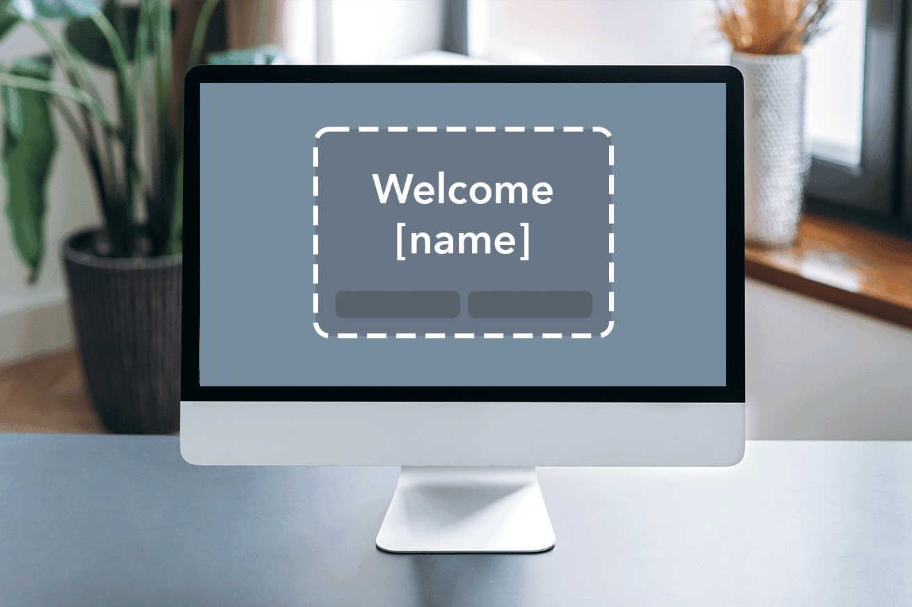 Personalized landing page example with client-specific content